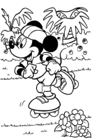 A coloring page of mickey mouse